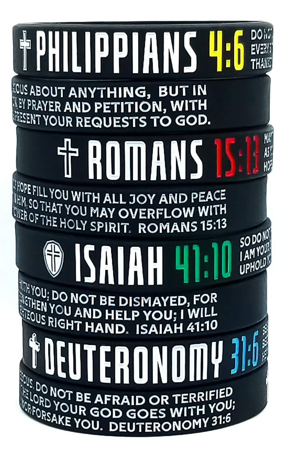 8-Pack Christian Bible Verses Silicone Bracelets | Religious Gifts Wristbands…