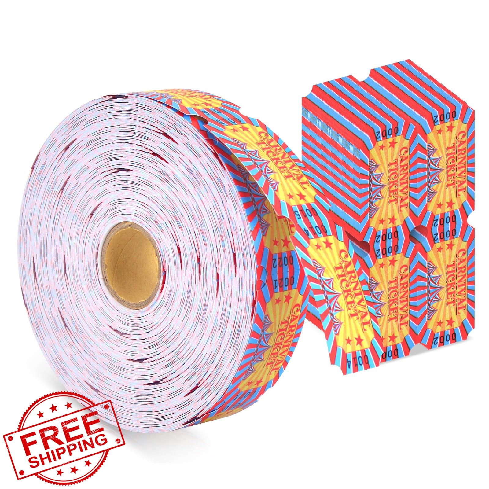 1000 Pieces Carnival Roll Tickets Raffle Tickets Single Roll Carnival Party T…