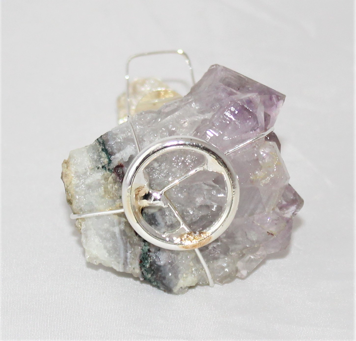 Birth Baptism Baby Stroller in Silver on Amethyst