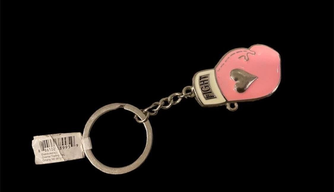 5 FIGHT Pink Boxing Glove Breast Cancer Awareness Key chains