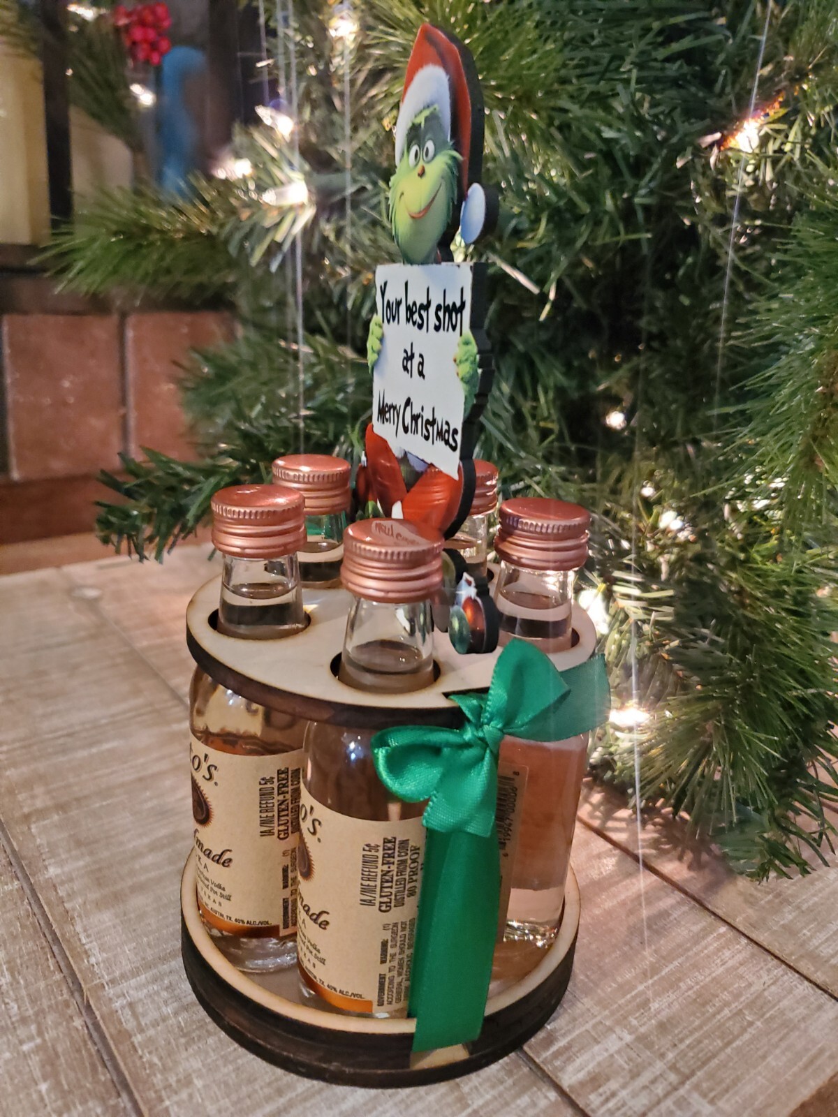 Grinch Mini Bottle Holder- Cool Birthday Christmas Gifts for Him Her, Grinchmas