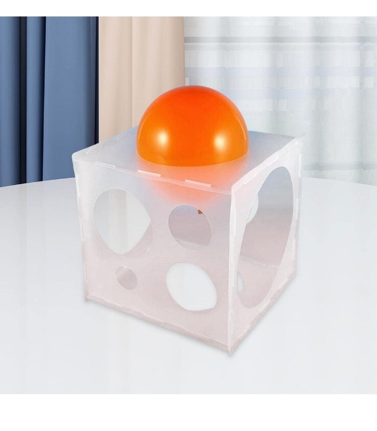 Size Markings on Balloon Measuring Tool Durable Plastic Box Sizer Cube
