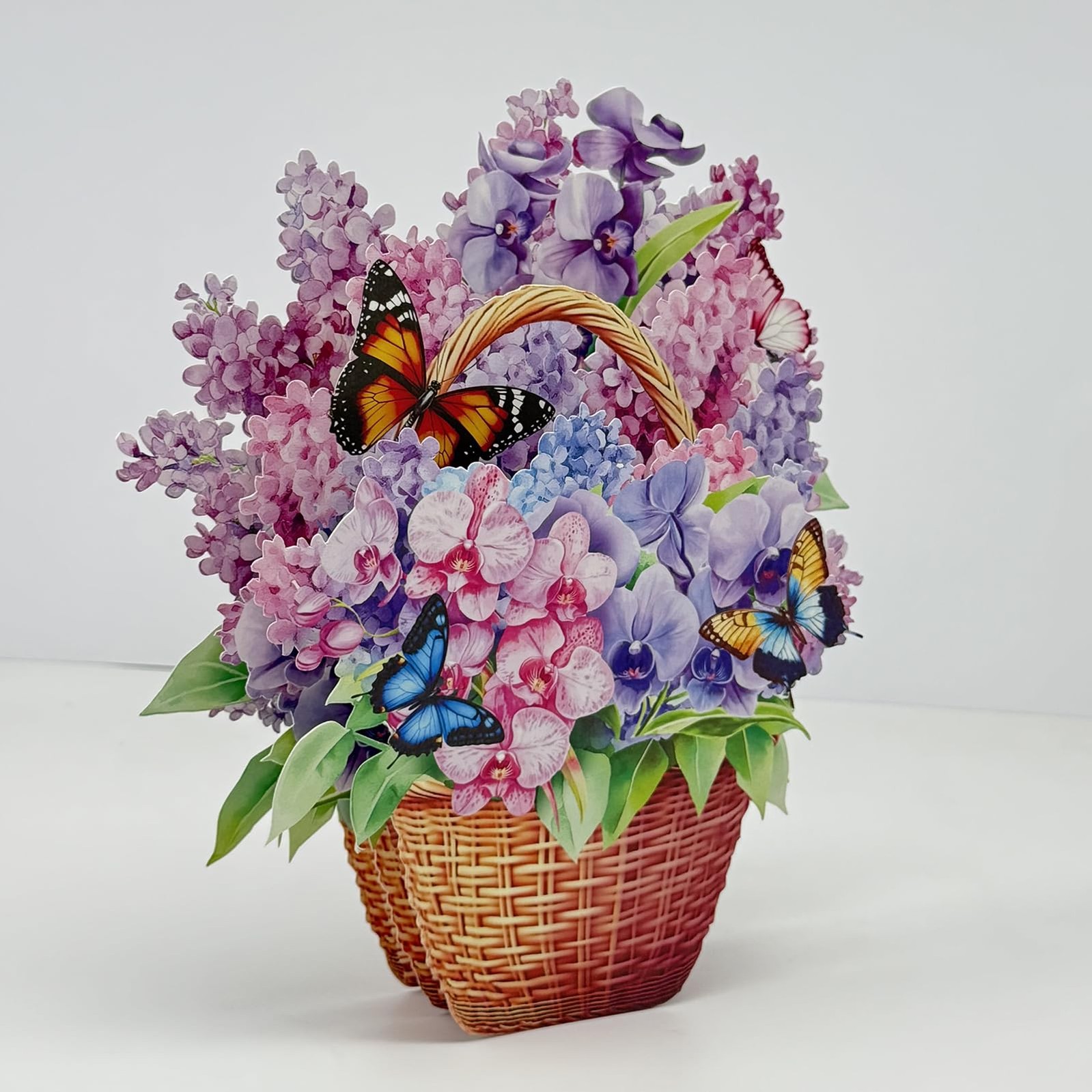 9.06 inches x 9.65 inches, Purple Lavender and Colorful Butterflies
