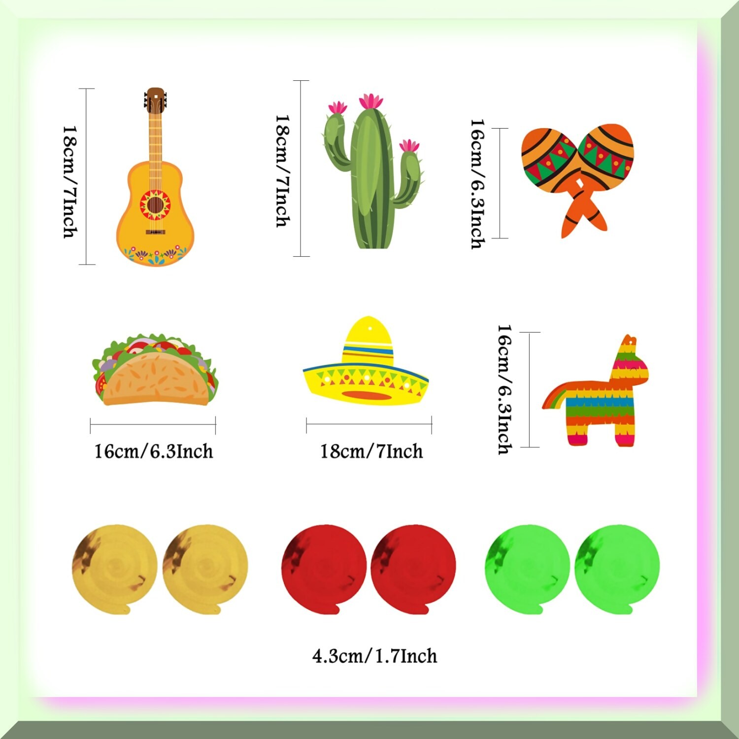 Multicolor Mexican Party Decorations Kit