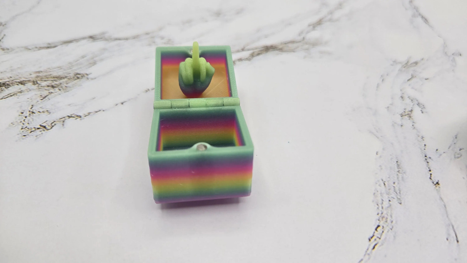 Glow in the Dark Middle Finger Box Rainbow Office Gag Gift Funny Desk Decor