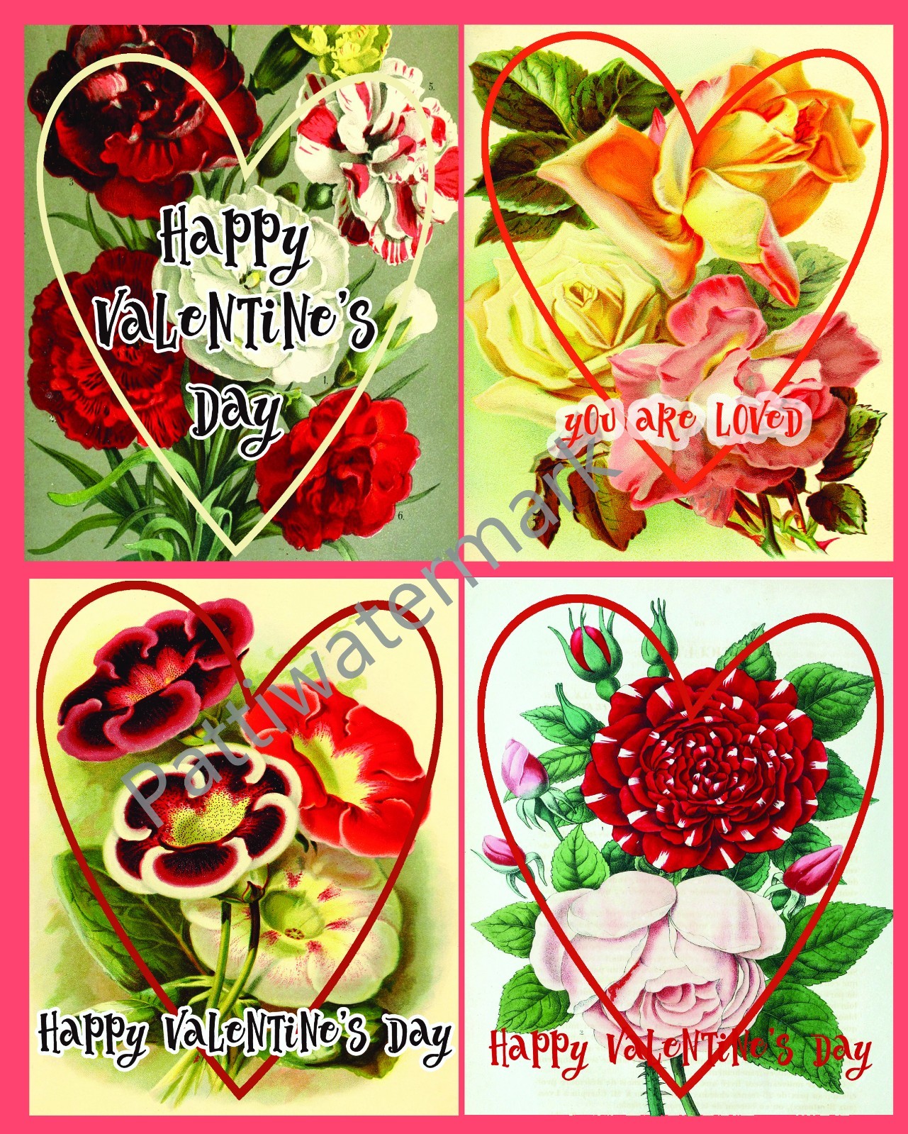 Valentine’s Cards, Journal Cards, Scrapbooking Cards, Vintage Valentine Cards