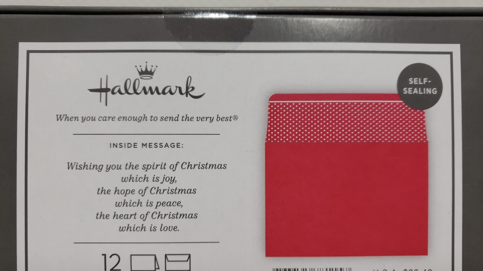 Hallmark 3D Boxed Holly Wreath Red Bow Christmas Card 12 Pcs Set Green /Gold