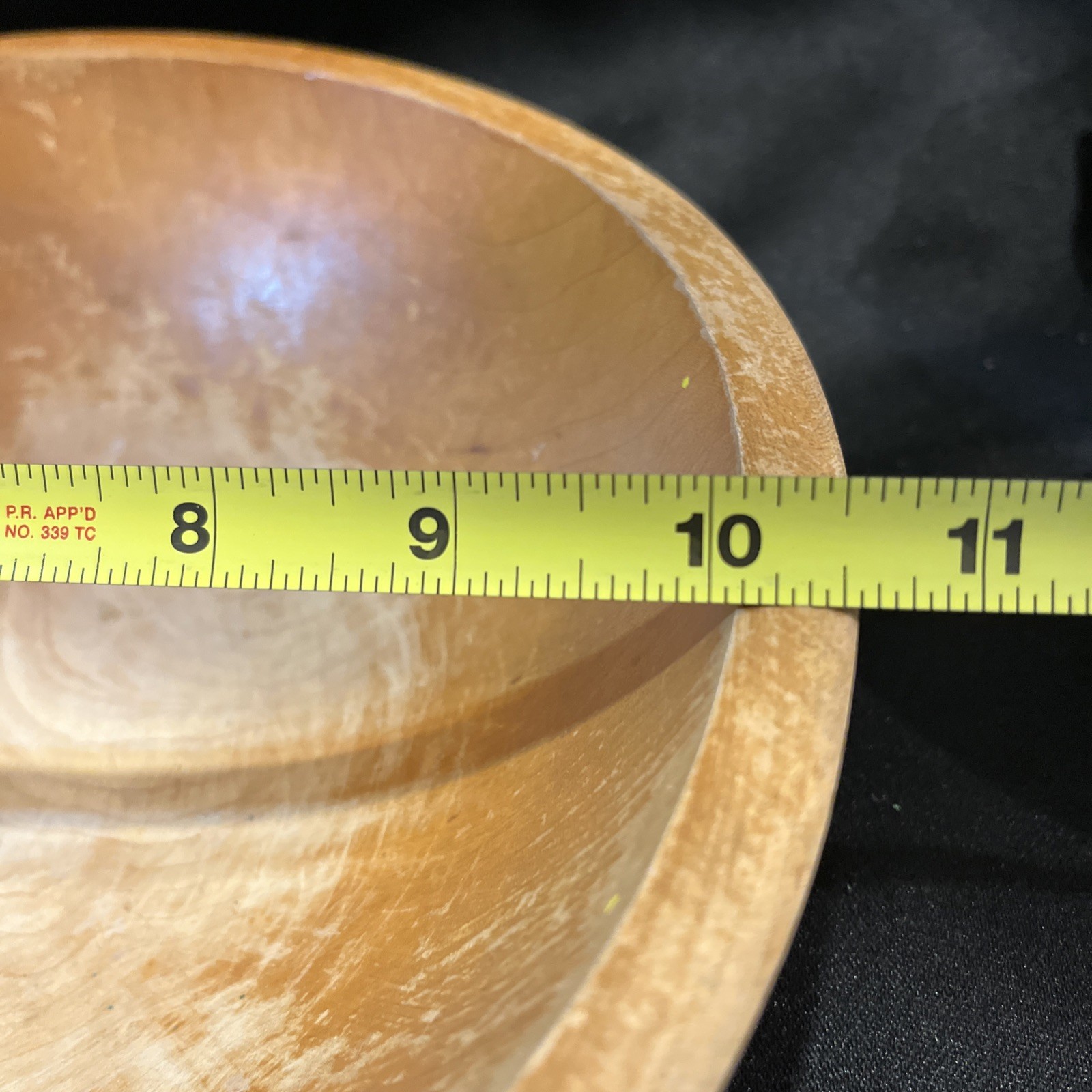 VTG Wooden Bowl with Set of 5 Natural Woven Twig Balls Home Decoration Decor