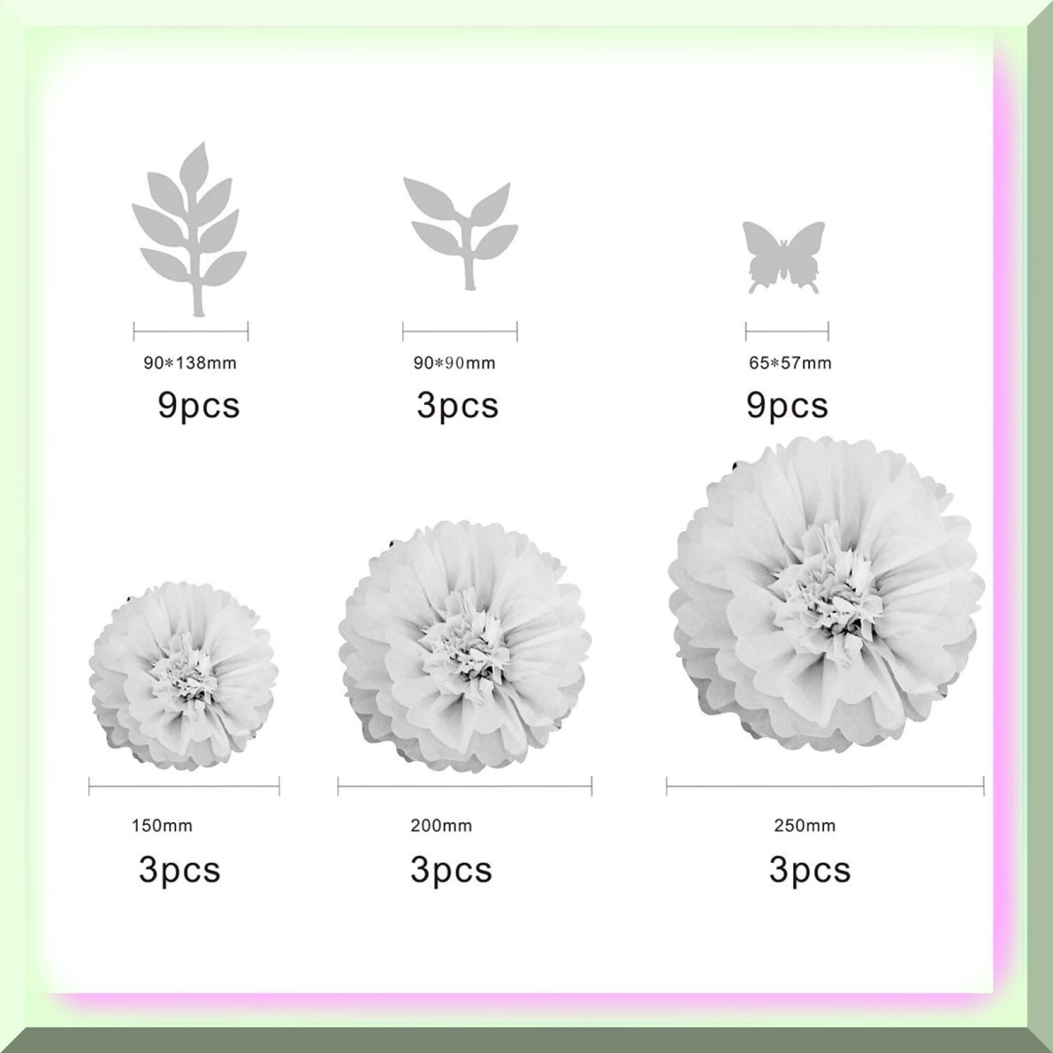 DIY Paper Flower Set for Bridal Shower Decorations