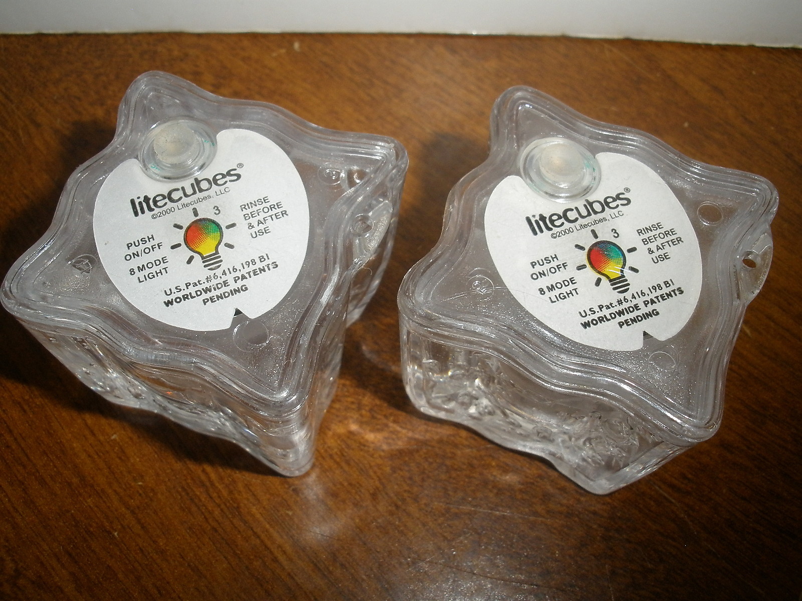 Lot of 2 LiteCubes Brand MultiMode Rainbow LED Light up Ice Cubes (2)