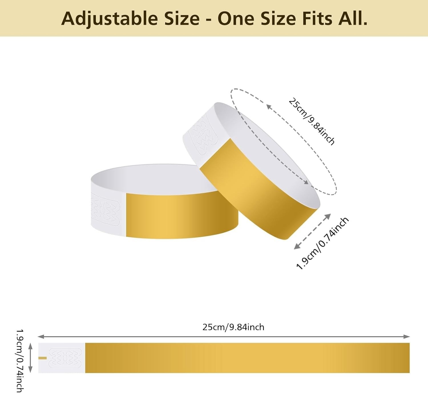 400 Pcs Gold Paper Event Wristbands Arm Bands Event Bracelets for Party Event…