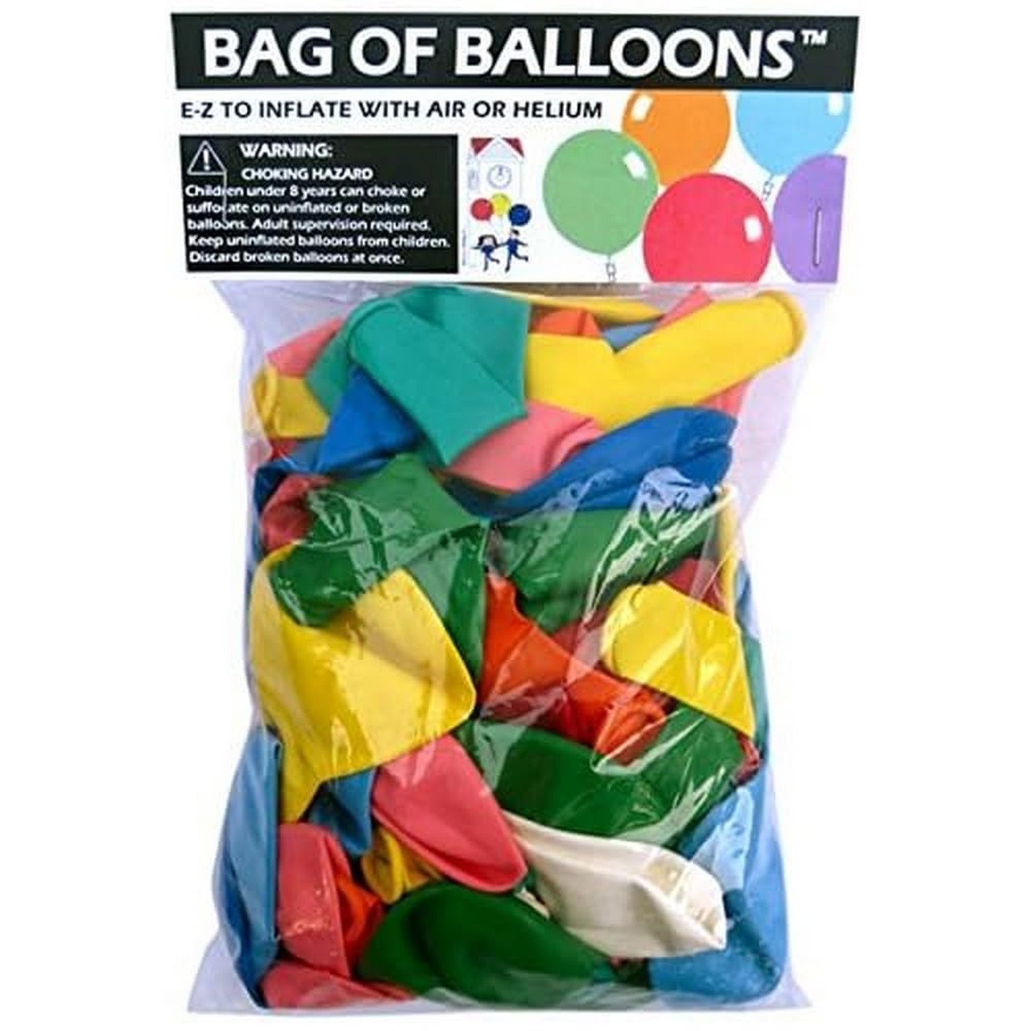 Bag of Balloons – 72 ct. Assorted Color Latex Balloons