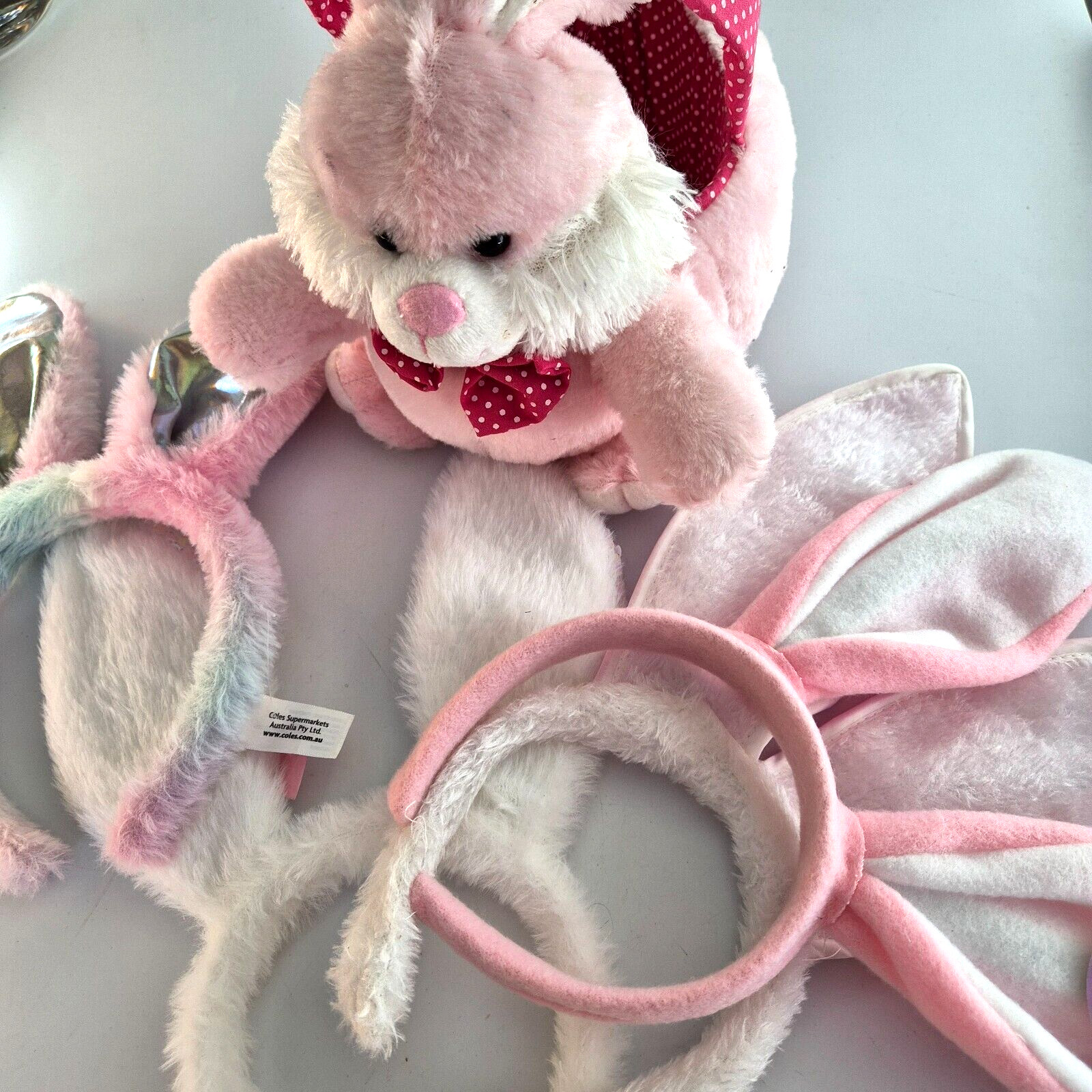 Easter Package Bunny Basket & Ears x 4 Furry Pink Soft Children’s Seasonal