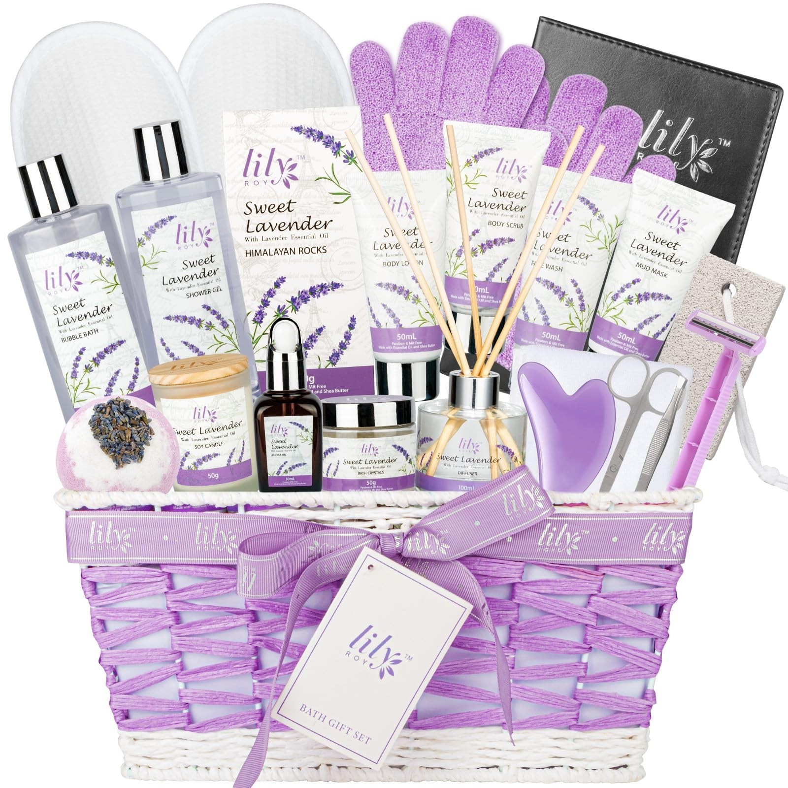 Christmas Gifts for Women – 22-Piece Luxury Lavender Bath and Body … Fast Ship
