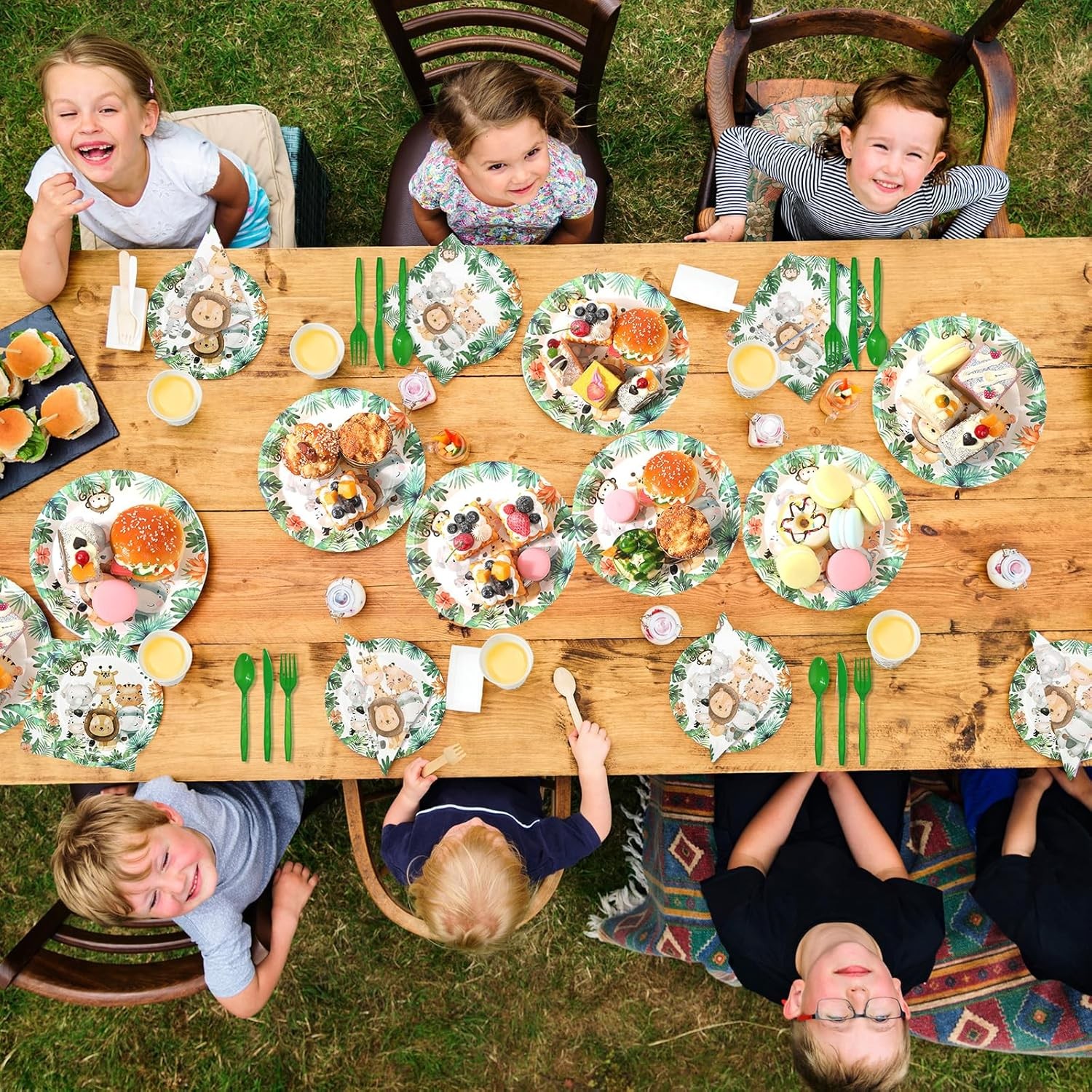 280 Pcs Jungle Safari Tableware Set for Birthday Party Supplies