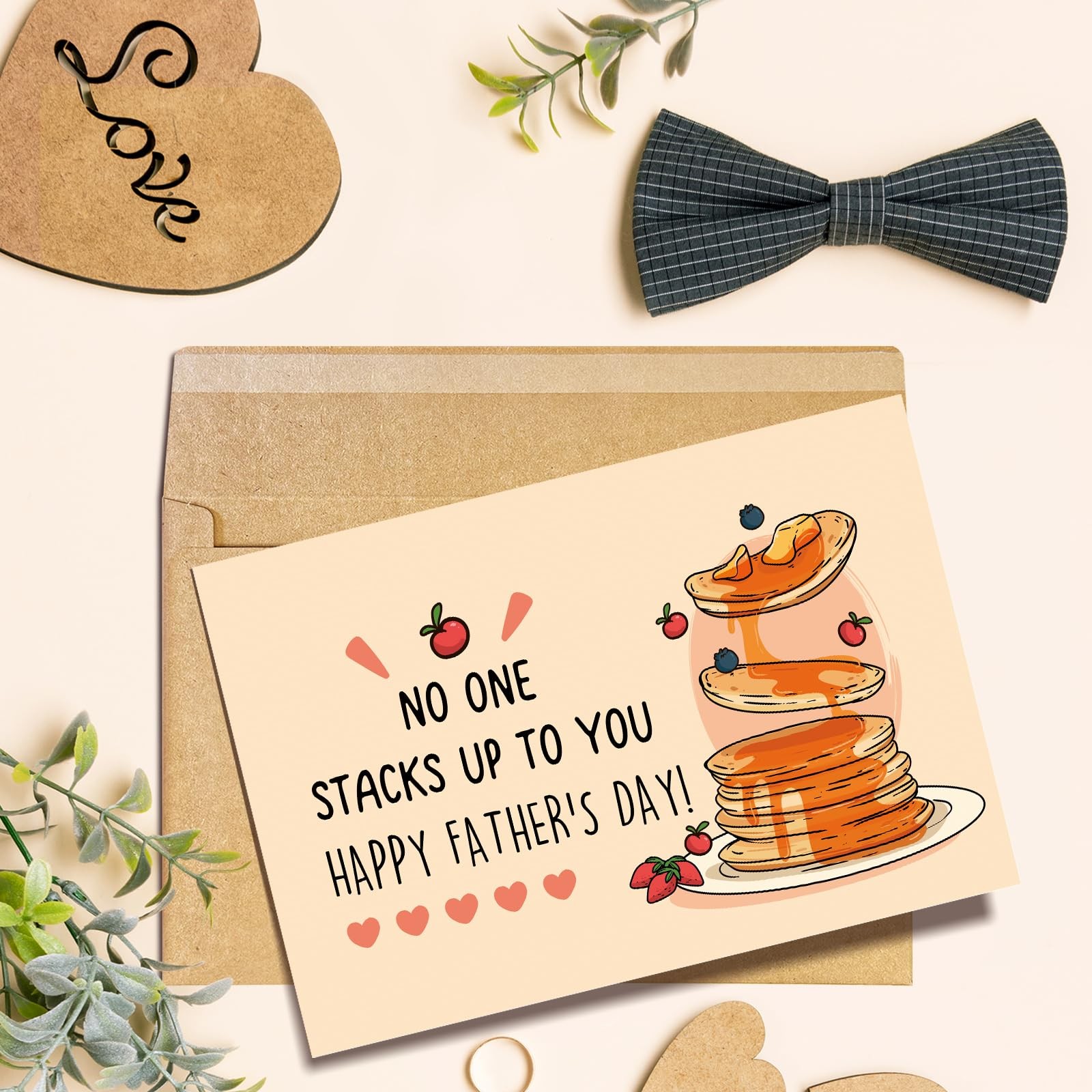 Naixiwen Cute Pancake Fathers Day Card for Daddy, Funny 8*5.3 inches, 008