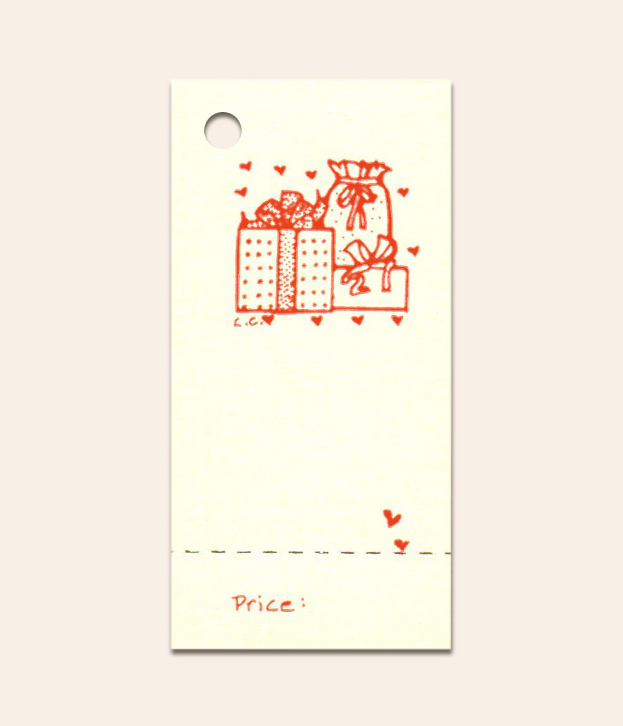 50 GIFT BOXES HANG TAGS PERFORATED FOR PRICE, CHRISTMAS OR EVERYDAY ~CRAFTS