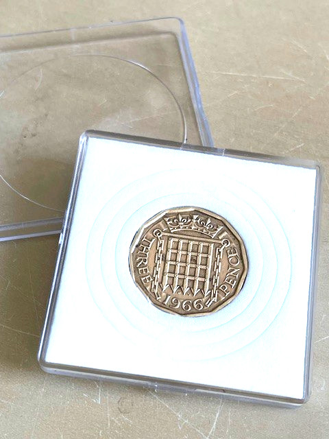 Unusual 60th Birthday Gift-1966 British UK Birth THREEPENCE – Present.