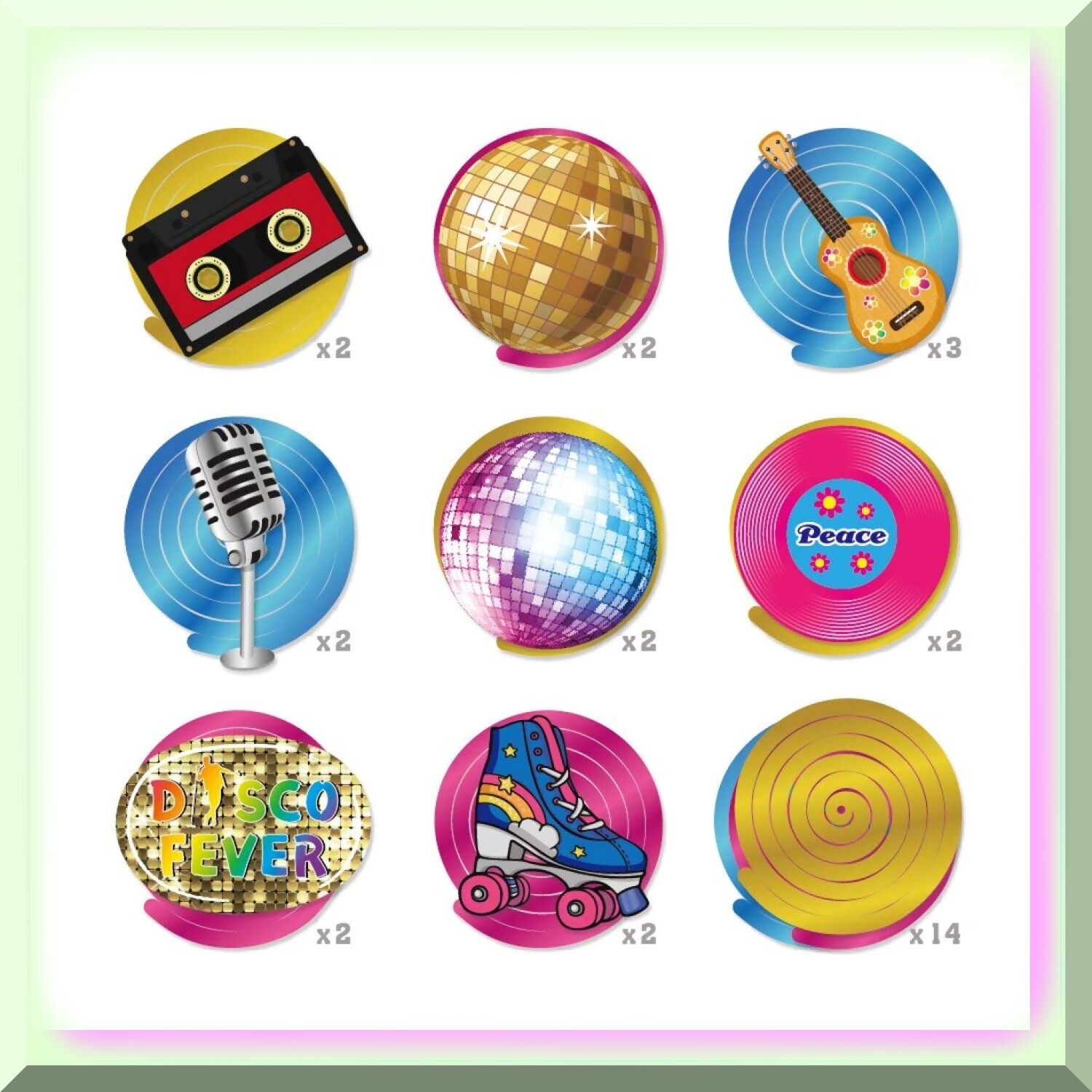 Retro Rhythmic Swirls Hanging Decorations Set