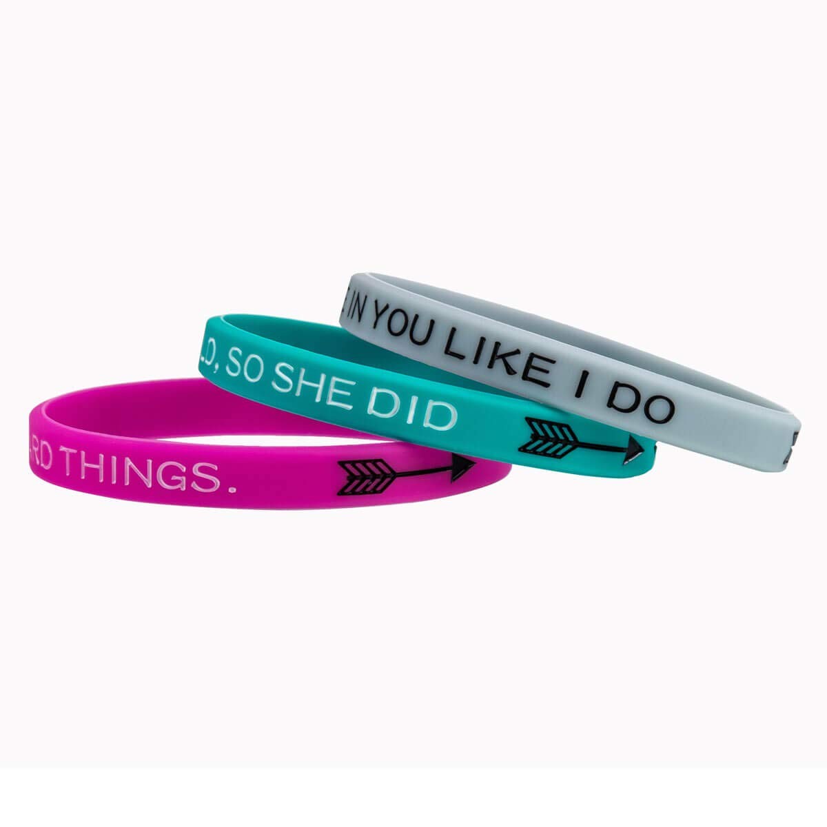 Inspirational Silicone Bracelets for with Motivational Engraved Mantra – Posi…
