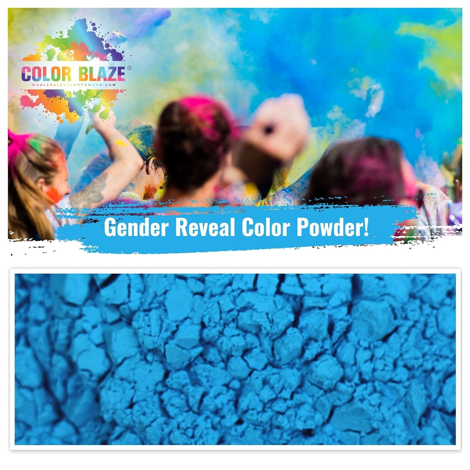 Color Blaze Gender Reveal Powder Packets – Blue – Set of 10, Baby Party, Boy