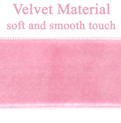 12Pcs Velvet Bows Christmas Tree Decorations,5in x 10in Xmas Ornaments for Pink