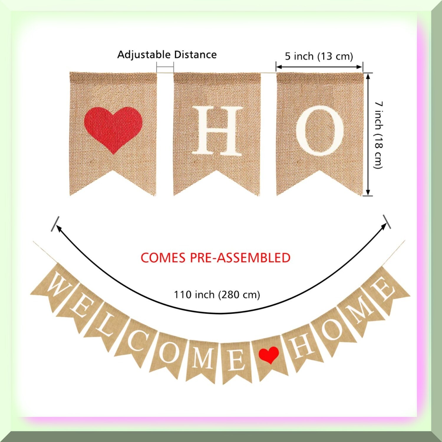 Rustic Burlap Homecoming Banner and Garland Set