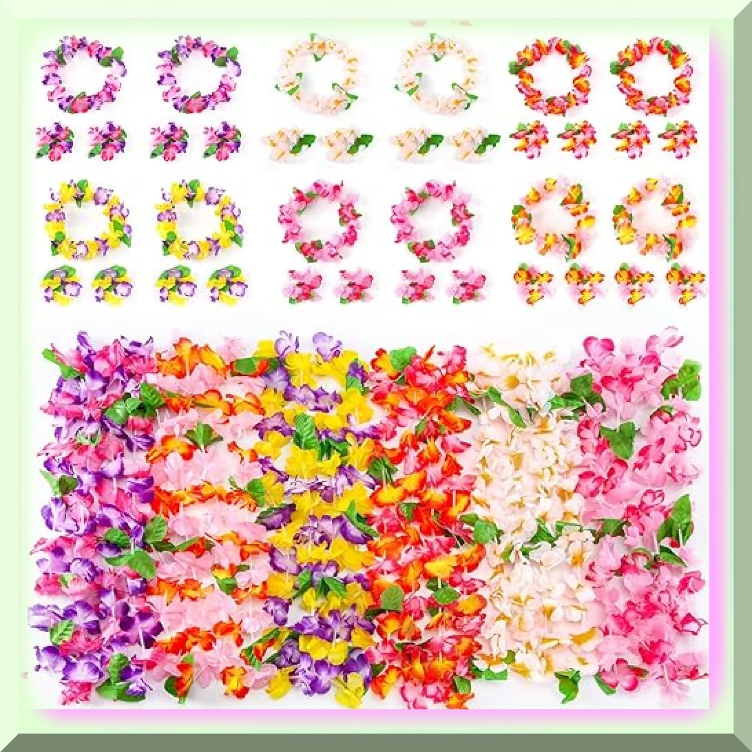 Tropical Party Pack with Leis Headbands Wristbands