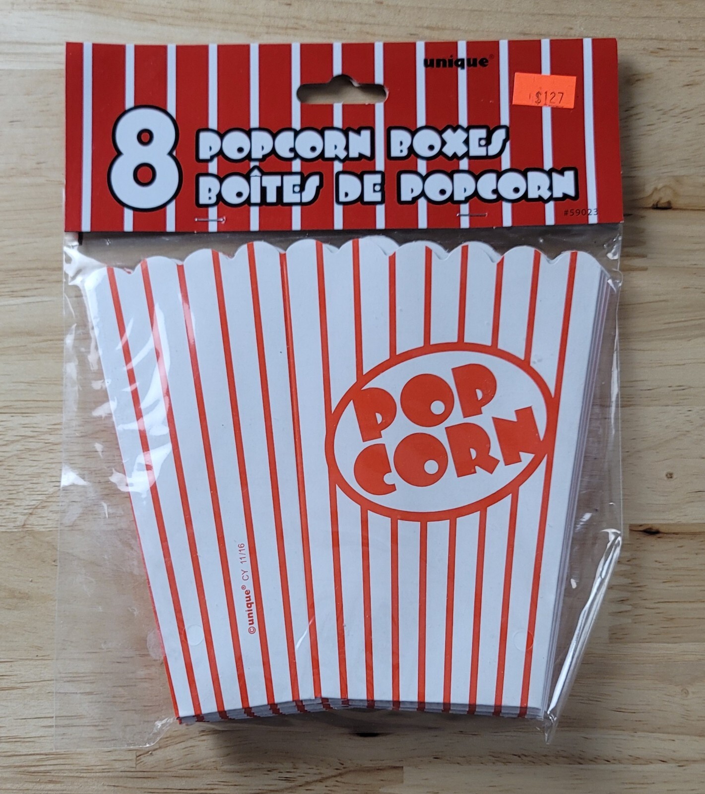 Unique Industries POPCORN BOXES #59023 5″x3.75X2″ Qty: 8