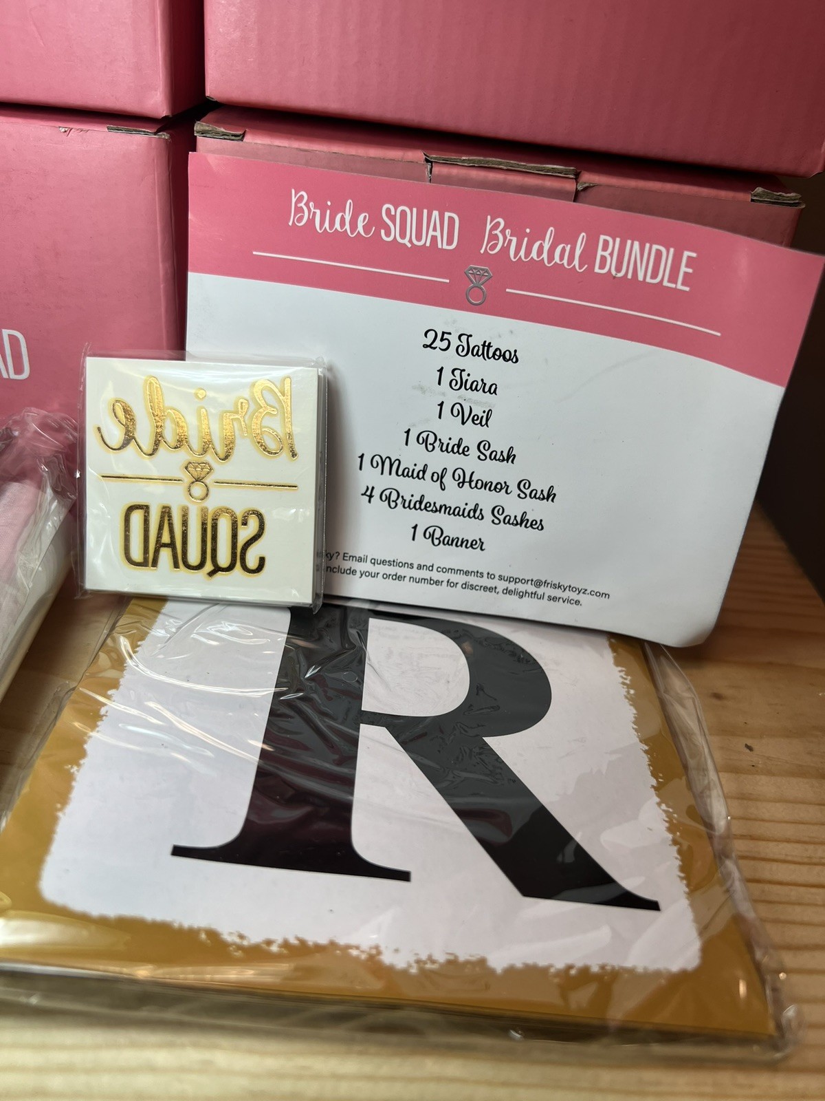 Bride Squad Bachelorette Party Bridal Kit Sashes Veil Tiara Banner