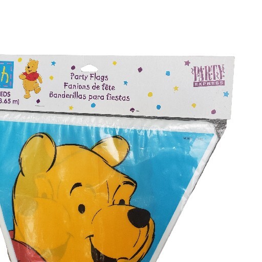 Vintage Winnie The Pooh Triangle Party Express Flag Banner 12 Feet / 4 Yards
