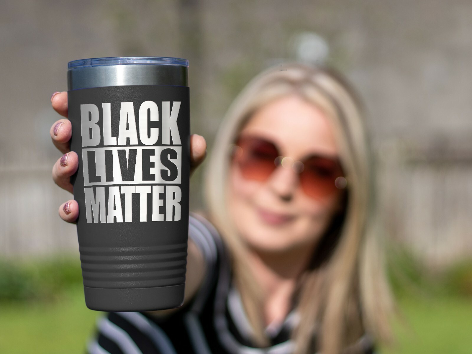 Coffee Tumbler 20 oz. Stainless Steel BLACK LIVES MATTER Travel Tumbler