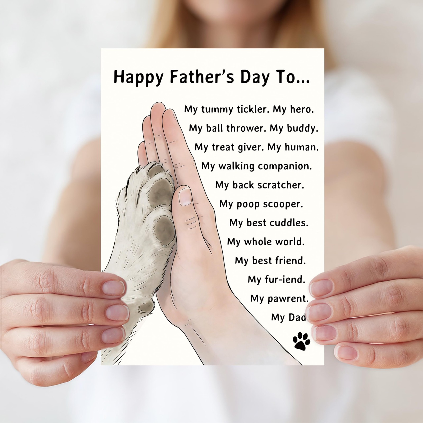 IDU Fathers Day Card Gifts, Dog Dad 7 x 5 inches, ZN-500