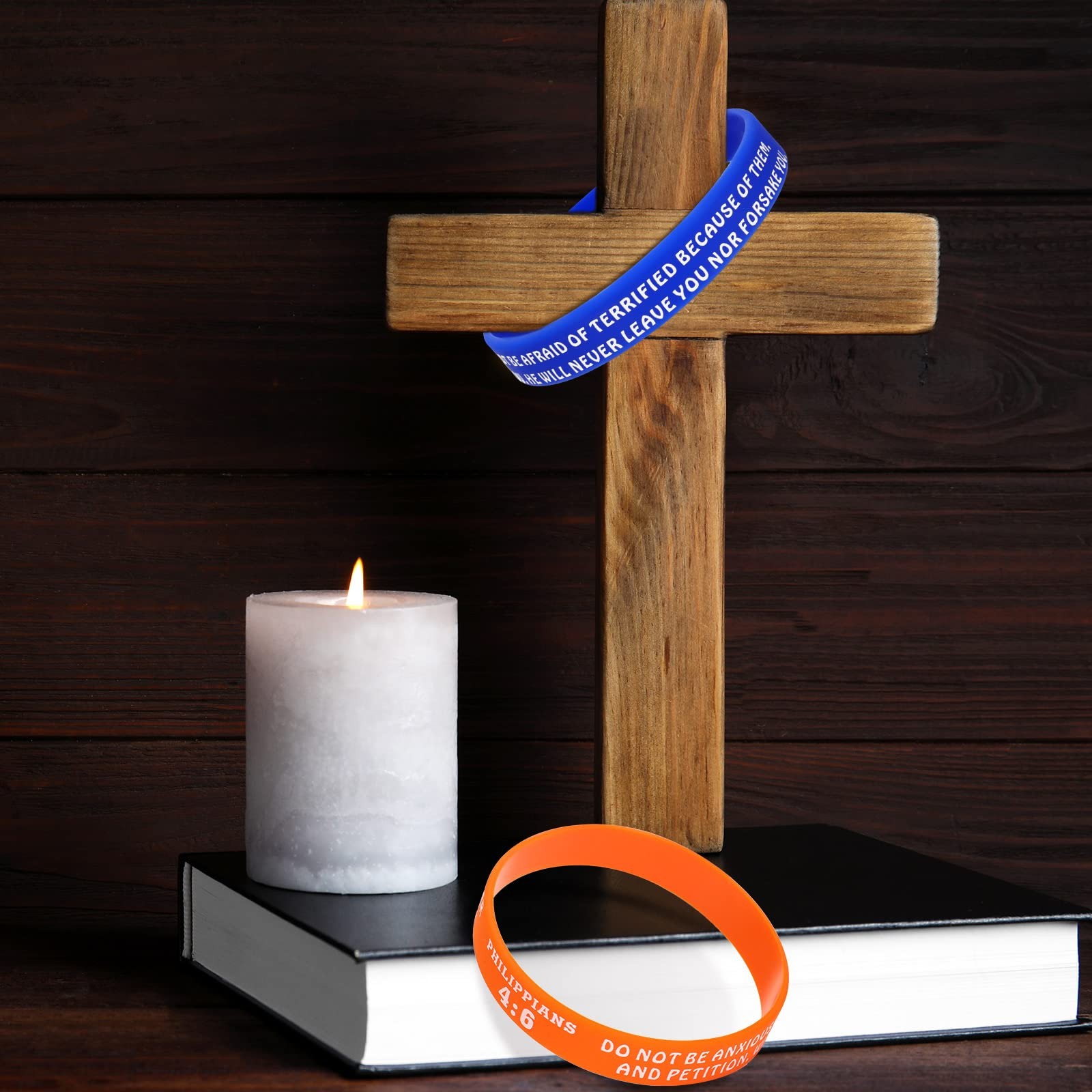 48 Pcs Bible Verse Rubber Bracelets Christian Scripture Silicone Wristbands
