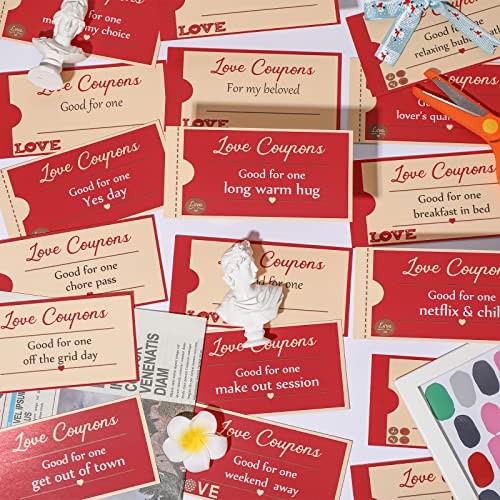 30 Pieces Love Coupons for Him or Her, Valentines Romantic Love Voucher Funny