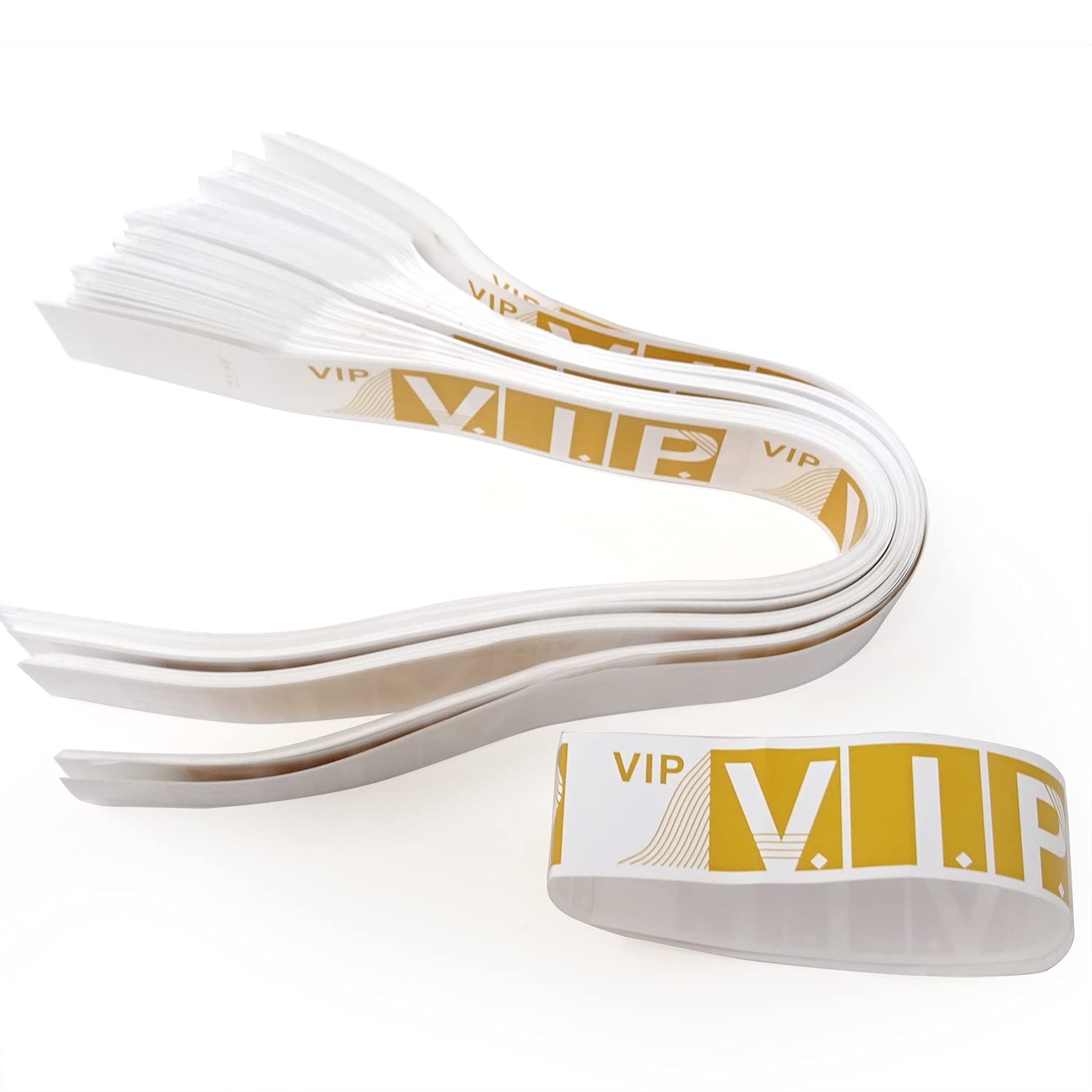Honbay 100PCS Waterproof VIP Wristbands Gold Party 9.84*0.75inch,