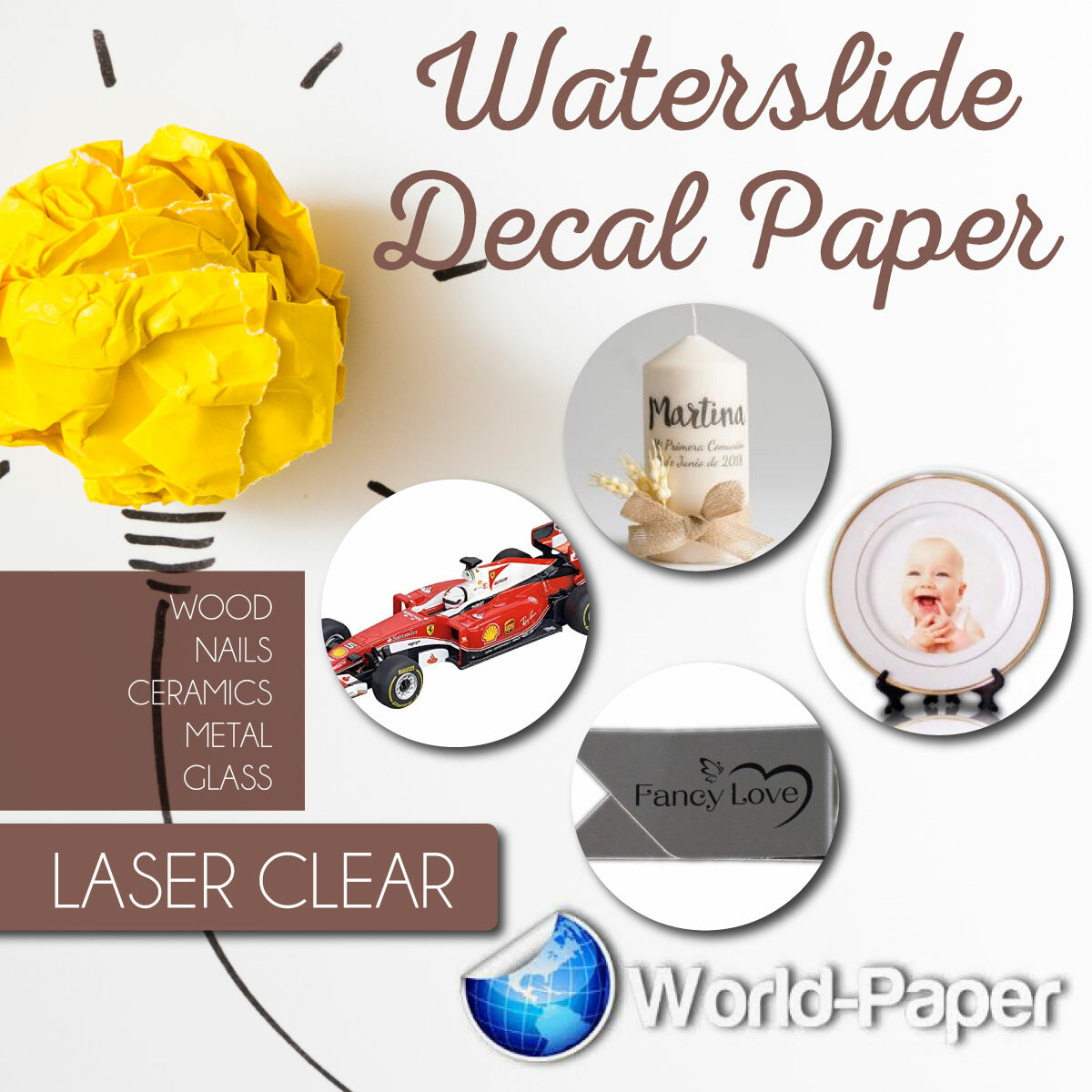 Waterslide decal paper, White or Clear INKJET/LASER Choose your quantity!