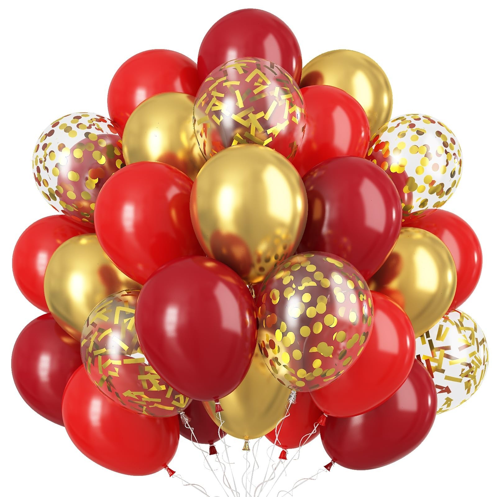 Red and Gold Balloon, 60 Pack 12 Inch Different Shades Red Party Balloons, Da…