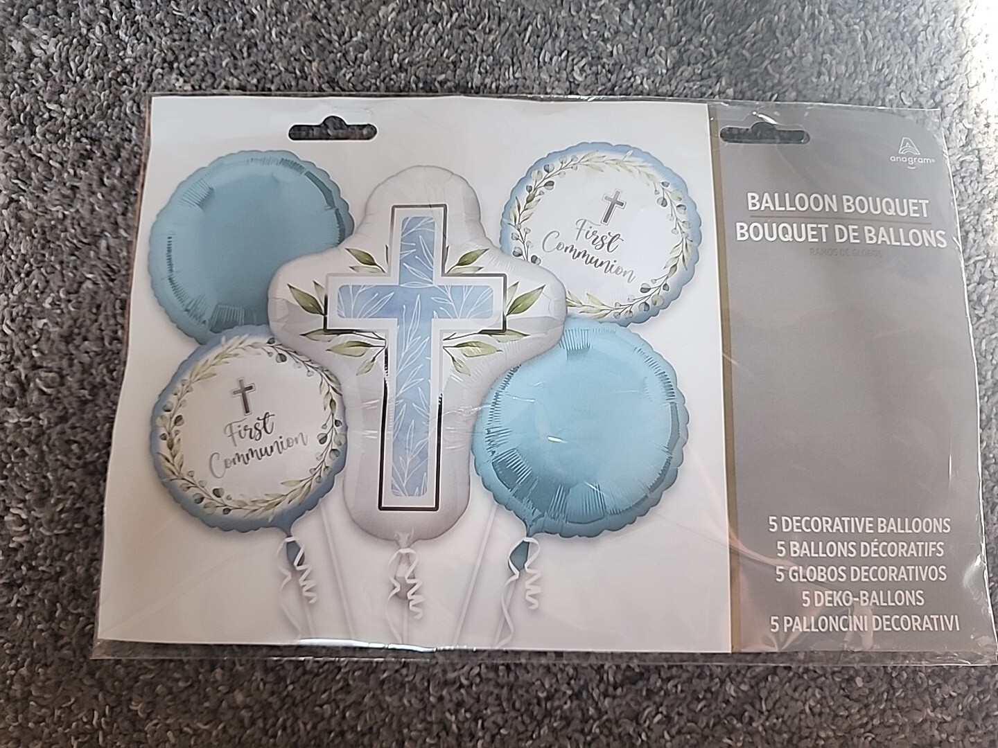 First Communion Balloon Bouquet 5 Pieces ( Boy’s)