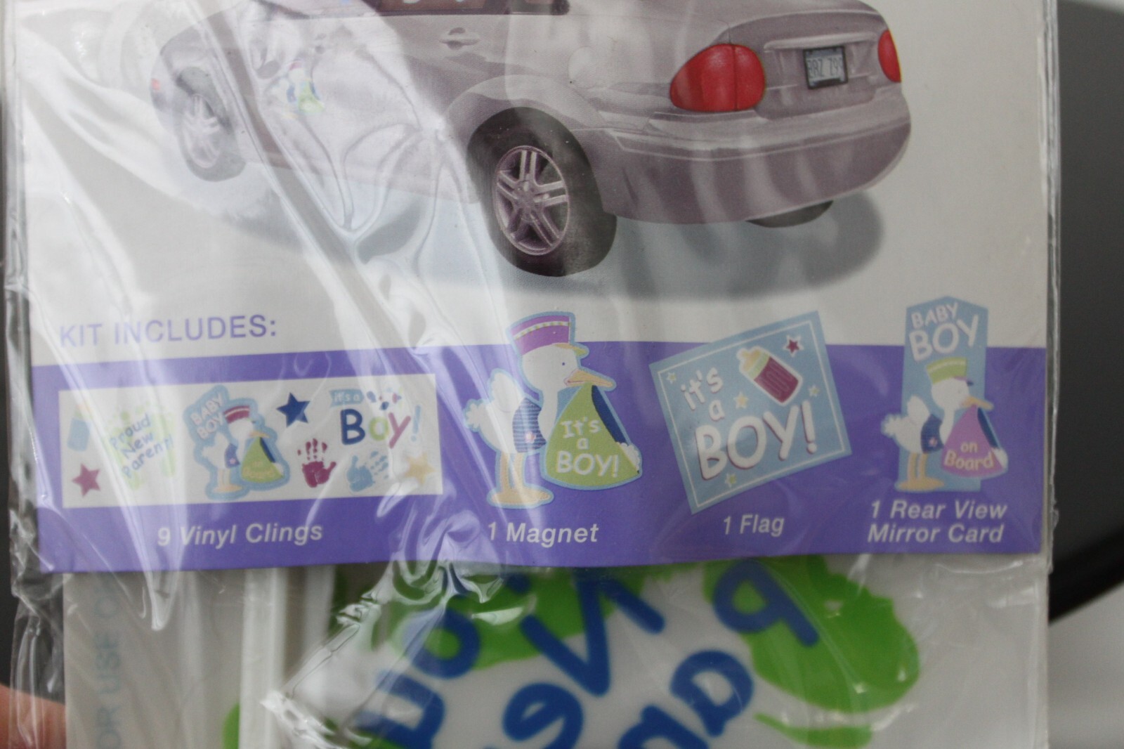 NEW BABY BOY CAR DECORATION KIT Newborn Birth Party Celebration Auto Window