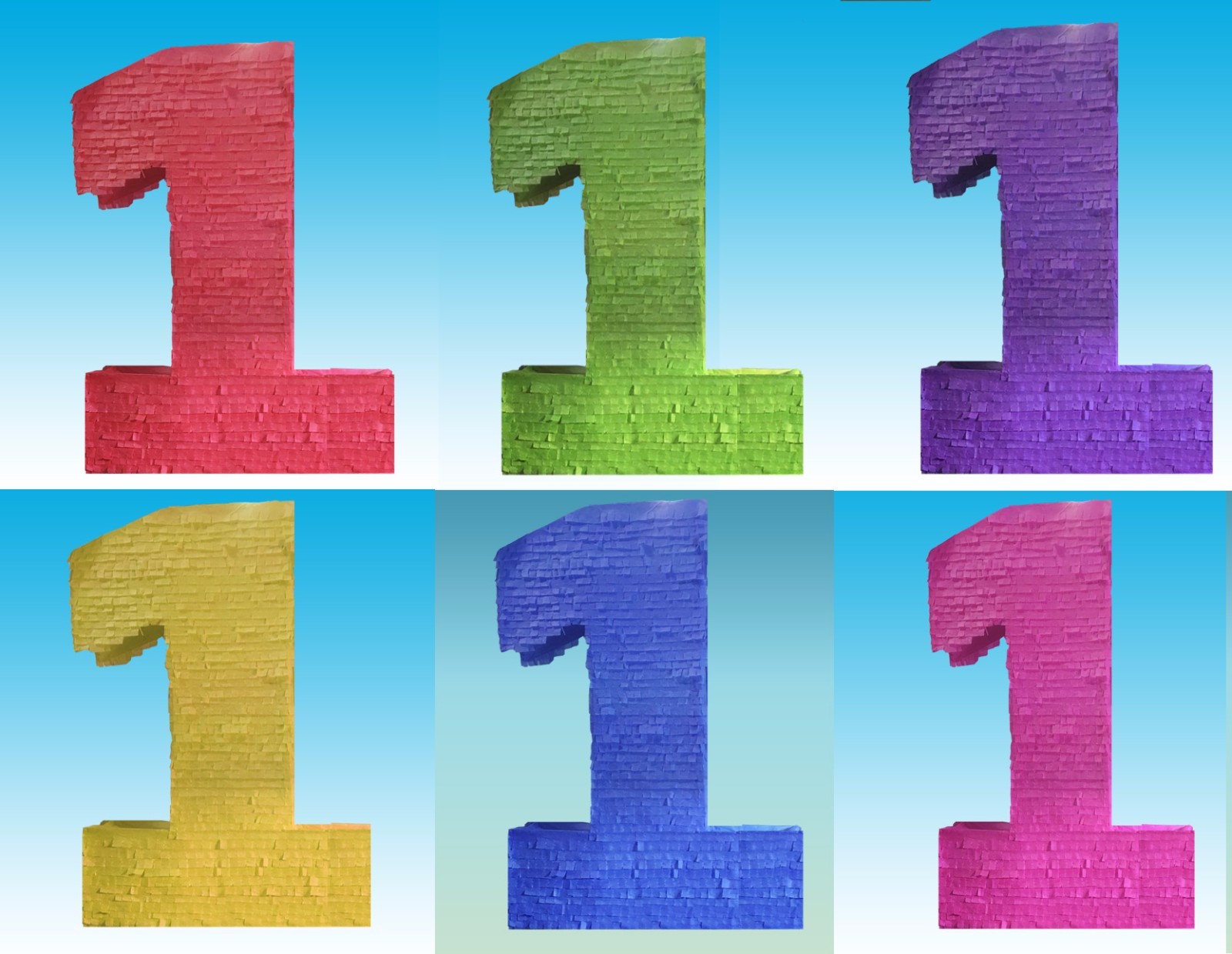 Number One First 1st Pinata Birthday party Pull string Hit games Multi-color New