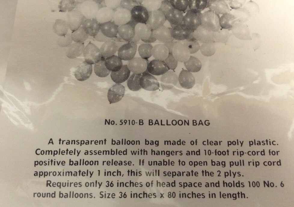 Balloon Drop Bag 36″X 80″ Transparent FREE SHIPPING