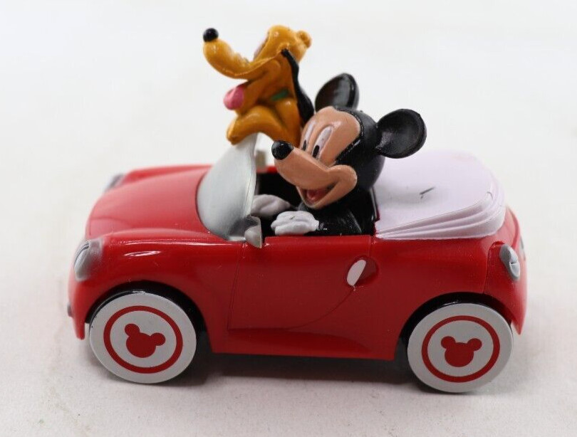 DecoPac Mickey Mouse and Pluto in Rolling Red Car Cake Topper Disney