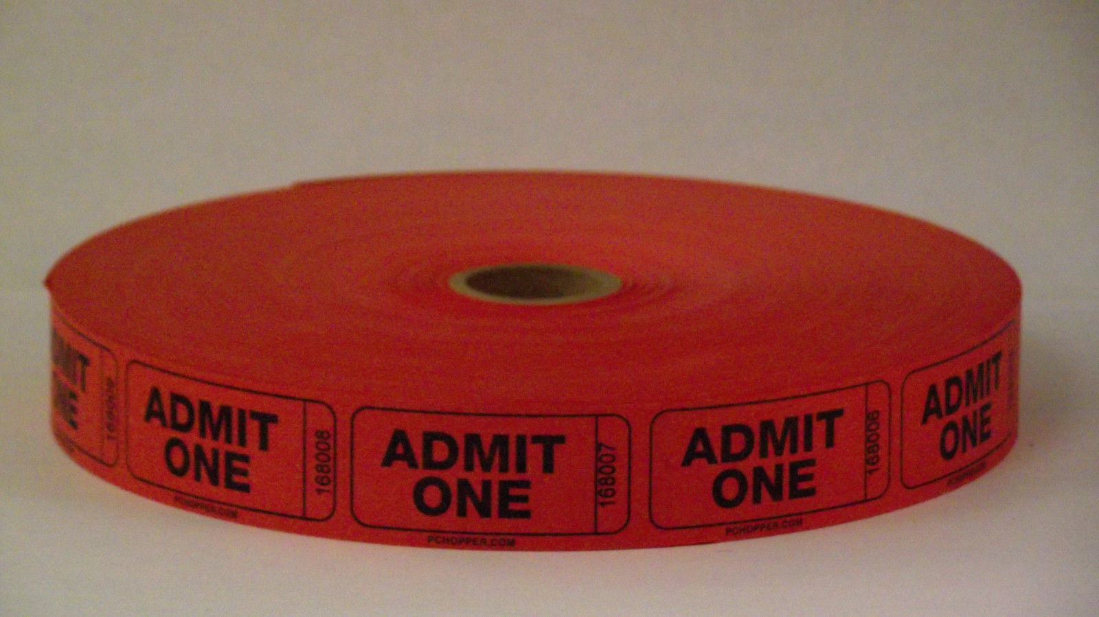 ADMIT ONE Single Numbered Roll Tickets – Roll of 2000 (4 COLORS)