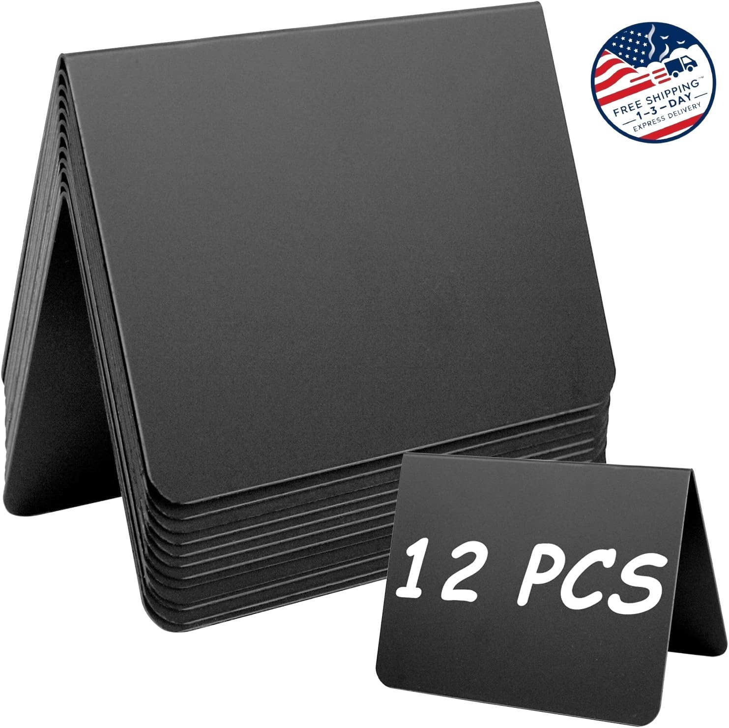Paquete de 12 mini letreros de pizarra de 4×3″, fáciles de escribir y borrar