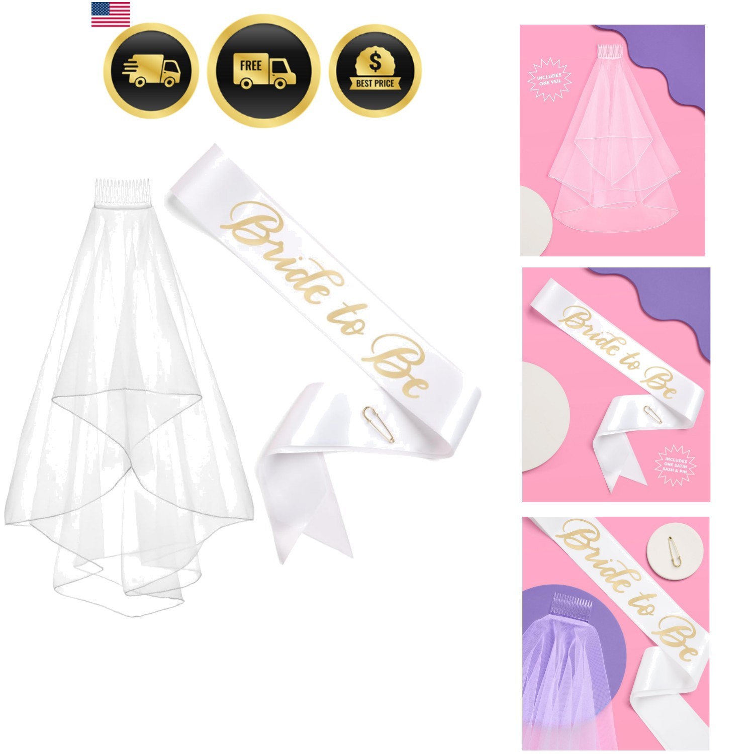 Bachelorette Party Sash + Veil – Bride To Be | Bachelorette Party Decorations…