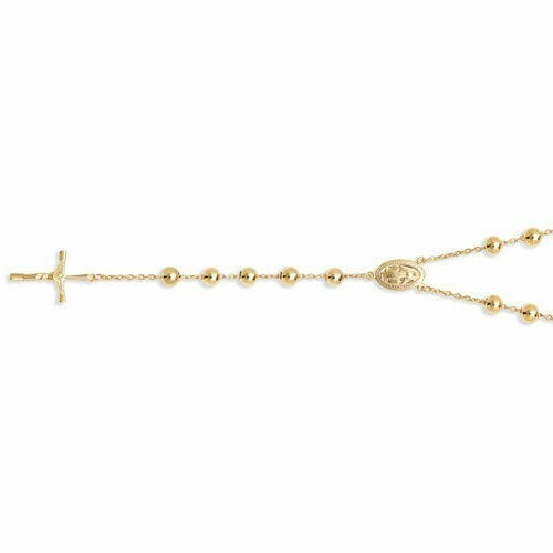 Rosary Yellow Gold Necklace 61cm Hallmarked Catholic Religion