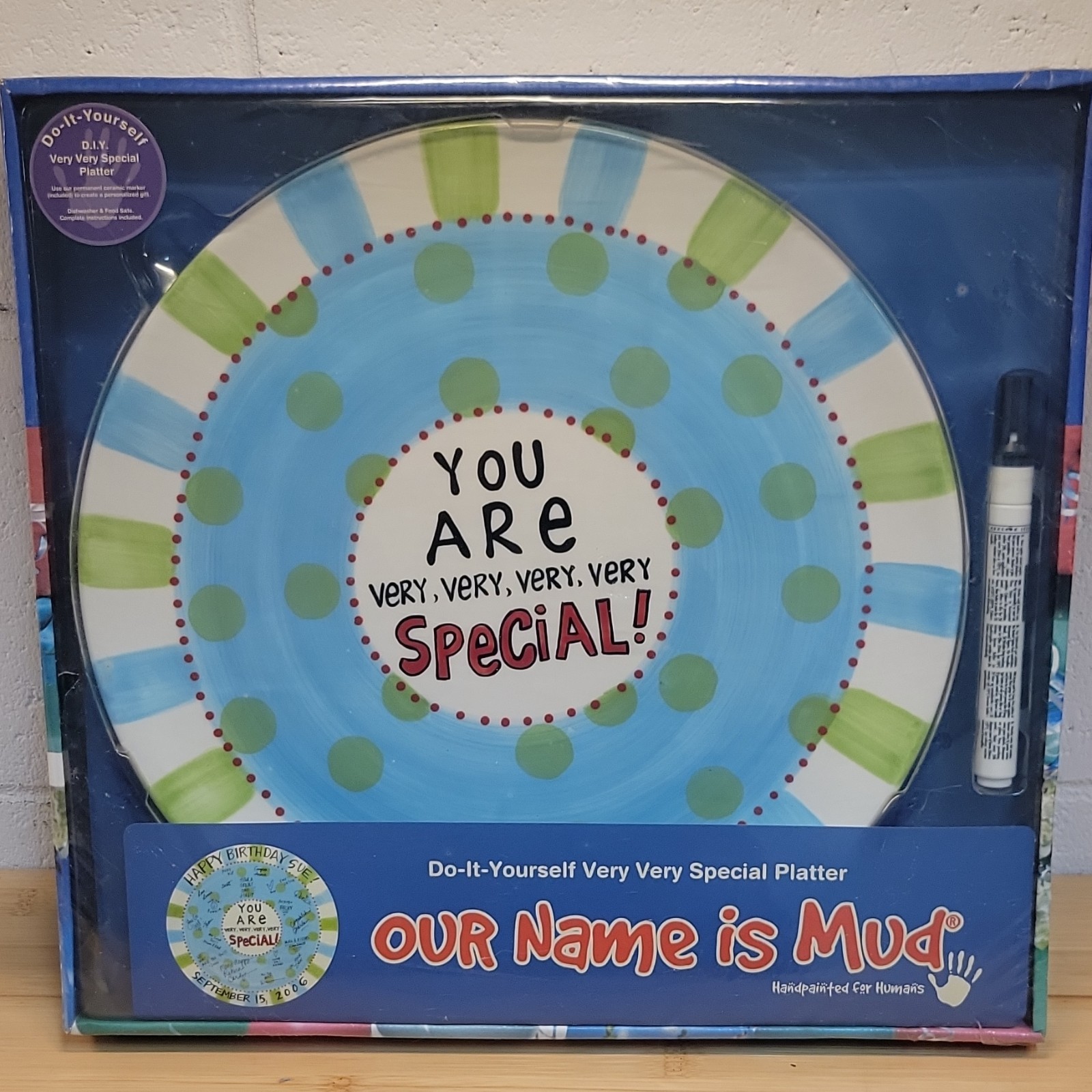 NIB Keepsake Write-On Plate Celebrate Birthday Graduation Retirement Anniversary
