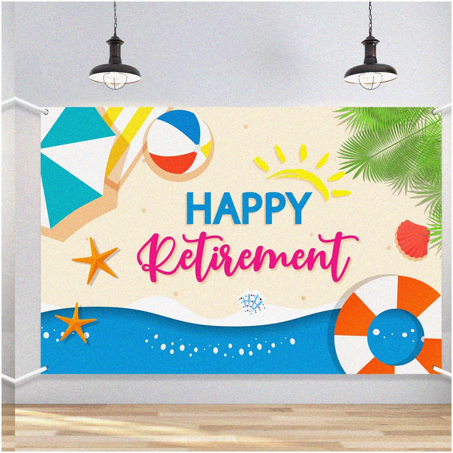 Retirement Celebration Backdrop Banner Polyester
