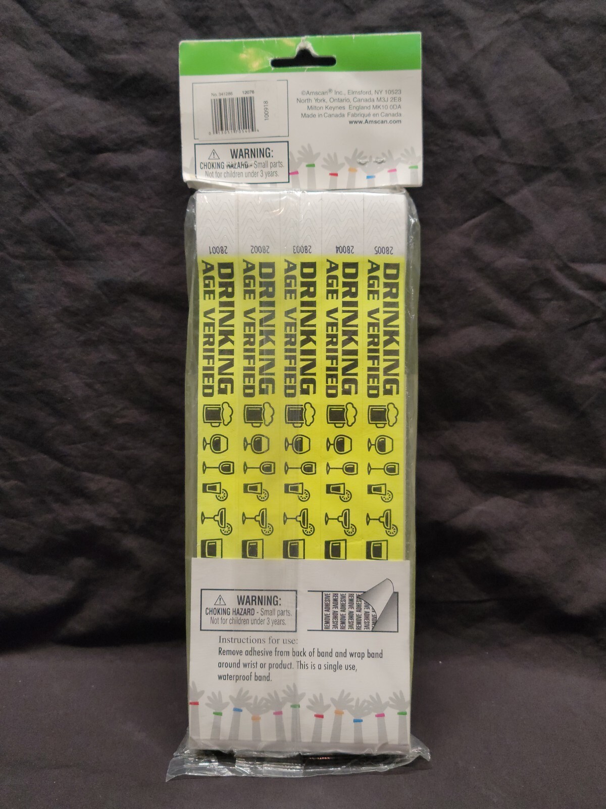 Amscan Yellow Wristbands 500 Count Drinking Age Verified New